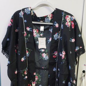 Floral Front Tie Robe/Shirt